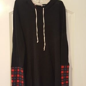 Long sleeve mini dress with hood